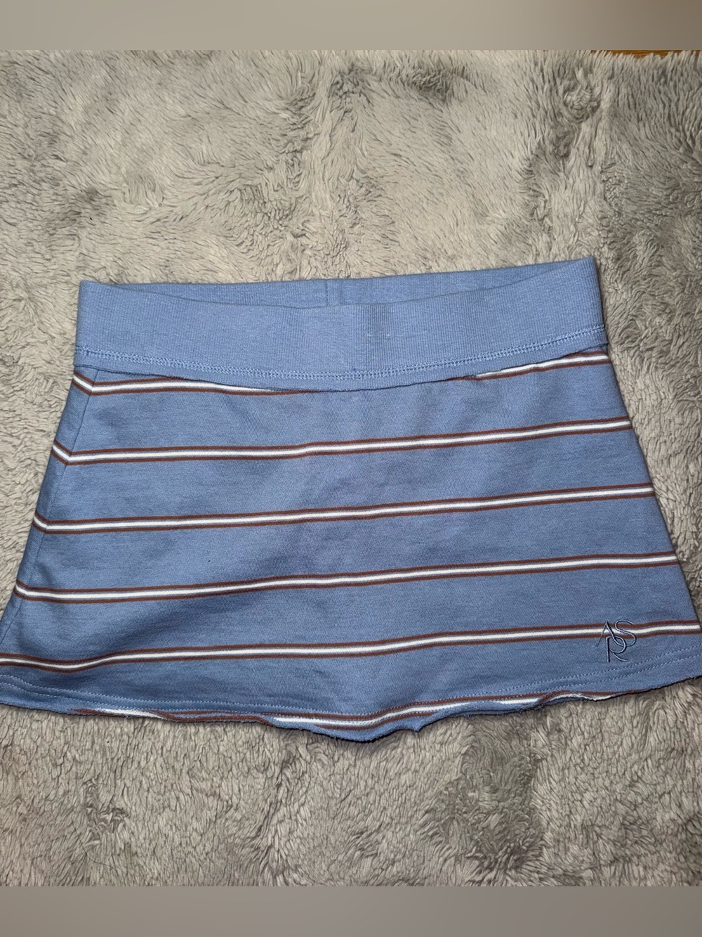 AS Revival- Striped Light Blue Mini Skirt
